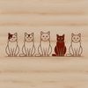 Whimsical Cat Face Illustration A stylized illustration of a domestic cat's face with various facial features.
