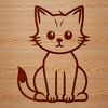 A sitting cat silhouette created as vector art.