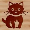 A sitting cat illustrated in vector form for use as clip art.