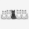 Cute Cat Graphic Illustration of a domesticated cat sitting on a surface, suitable for digital design and cutting machine projects.