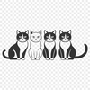 Beautiful Cat Portrait Vector Graphic A detailed illustration of a domestic cat's face with whiskers and ears.