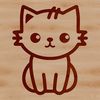 Whimsical Feline Line Art A simple line drawing of a cute sitting cat, ideal for use as clip art in various digital formats.