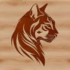 Feline Portrait Vector A digital illustration of a domestic cat's head, suitable for vector design and printing.