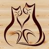 A cartoon cat sitting on its haunches, depicted in vector format with clean lines and simple design.