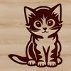 A sitting domestic cat, suitable as vector art for various digital designs.
