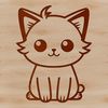 Cute Cat Sitting SVG Vector Graphic A simple illustration of a domestic cat sitting on its haunches.