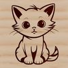 Free Cute Cat Vector Graphics A simple vector illustration of a sitting cat, suitable for digital design projects.