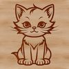 Whimsical Sitting Kitty A simple vector illustration of a sitting cat.