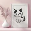 Cat Illustration In SVG, PNG, PDF And DXF Formats