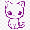 Kitten Vector Art In DXF File Format For Free Download