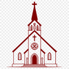 Distinctive House of Worship Illustration A simple illustration of a Catholic church building with a distinctive architectural style.