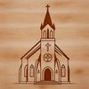 Catholic Sanctuary Icon A traditional Catholic church building with a prominent steeple and cross.