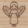 A vector illustration of a traditional angel with wings and halo, suitable for graphic design projects.