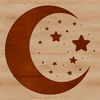 A stylized illustration of the full moon in the night sky, suitable for vector design projects.