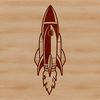 Metallic Spaceship Design SVG File A 2D illustration of a futuristic spaceship with sleek lines and metallic details.