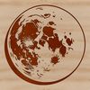 A digital illustration of the full moon in space.