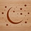 A stylized illustration of the full moon in space.
