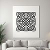 An ornate Celtic design with geometric patterns and shapes suitable for various uses.