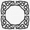 A Celtic-inspired geometric pattern featuring intricate shapes and ornate embellishments.
