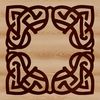 A stylized Celtic shape with intricate ornate pattern details, suitable for use in graphic design and digital art.