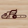 Detailed Chainsaw Illustration A high-quality illustration of a chainsaw tool with detailed cutting edge and handle.