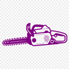 A detailed illustration of a chainsaw, suitable for graphic design and crafting projects.