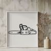 Vector Design Tool Icon Vector illustration of a chainsaw tool with detailed design features.