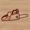 Chainsaw Illustration Vector Graphics A vector illustration of a chainsaw with detailed design elements.