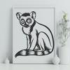 Primate Portrait in a Tropical Forest Close-up illustration of a Lemur in a natural habitat