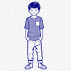 Boy Silhouette SVG Icon A digital illustration of a young boy in a neutral setting.