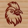 Beautiful Chicken Illustration SVG A single chicken standing on the ground, with its head held high and feathers visible.