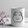 Guinea Pig SVG Clipart Image A small, furry rodent with long ears and a curious expression.