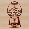 Whimsical Vector Gumball Dispenser Design A colorful illustration of a classic gumball machine, ideal for use in digital design projects.