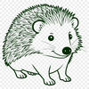 An SVG graphic representation of a hedgehog with clean lines and precise details.