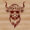 Free Scottish Highland Cow SVG Clip Art A vector graphic representation of a Scottish Highland Cow, featuring its characteristic facial features.