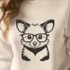 Cute Cartoon Possum Wearing Glasses A cartoon possum wearing glasses, depicted in a vector illustration style.