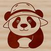 Panda in a Fancy Chapeau A cute illustration of a wild panda wearing a hat, suitable for various digital applications.
