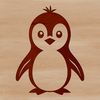 Free SVG Bird Clip Art for Cricut Machines A simple illustration of a penguin in a vector format, suitable for cutting machines like Cricut or laser cutters.
