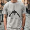 Free Black and White Penguin Icon A simple illustration of a penguin in black and white outline, suitable for vector design.
