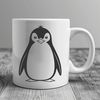 Free Black Outline Penguin Clip Art A simple illustration of a penguin in black outline against a white background.