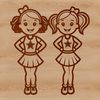 Cute Cheerleading Girl Vector A young girl wearing a cheerleading uniform and pom-poms, suitable for vector art projects.