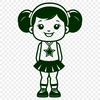 Beautiful Girl Sport SVG Clip Art Design Cheerleader illustration in vector format