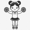 Cheerleading Vector Illustration A vector illustration of a young girl wearing a cheerleading uniform and pom-poms.