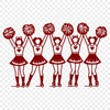 Cheerleader Silhouette SVG Graphic A young female cheerleader posing with confidence in uniform, designed as an SVG vector graphic.