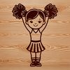 Cheerleader SVG Graphic An SVG graphic of a girl in a cheerleading outfit performing acrobatics.