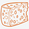 Delicious wheel of cheese illustration for clip art designs A detailed illustration of a wheel of cheese, ideal for clip art designs in various formats including SVG, PDF, and DXF.
