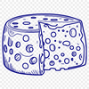 Cheese Illustration Vector Graphics A digital illustration of a wedge-shaped block of cheese in vector format.