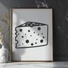 Cheesy Delight Illustration A digital illustration of a slice of cheese.