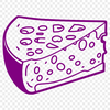 A wedge of delight A graphic illustration of a wedge of cheese with a flat top.