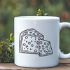 A high-quality, scalable vector graphic illustration of a cheese wedge with details and texture.